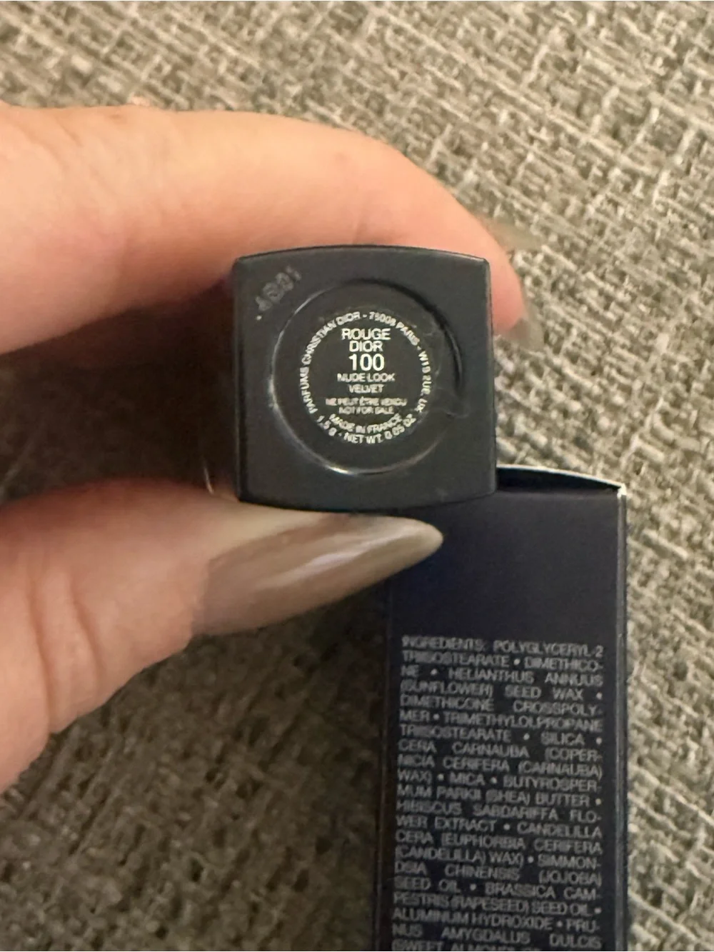 NEW Dior Rouge Dior Velvet Mini Lipstick 100 Nude Look 1.5g Deluxe Sample